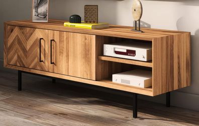 TV-Unterschrank Kumeu 10 Kernbuche massiv geölt - Abmessungen: 50 x 144 x 45 cm