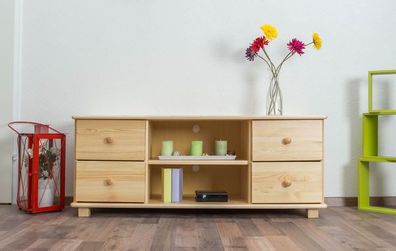 TV-Unterschrank Kiefer Vollholz massiv natur 002 - Abmessung 55 x 136 x 47 cm (
