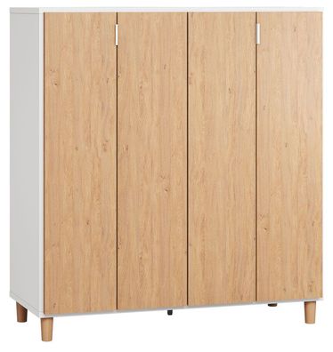 Barschrank Arbolita 29, Farbe: Weiß / Eiche - Abmessungen: 122 x 112 x 47 cm (H