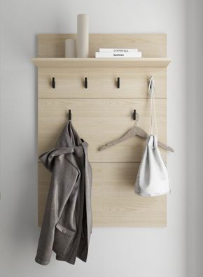 Garderobe | 6 Haken | Farbe: Eiche light Port | ABS-Kanten | 1 Ablagefläche | Ma