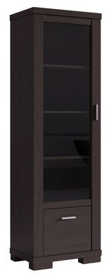 Vitrine "Temerin" 15, Farbe: Wenge - Abmessungen: 195 x 60 x 42 cm (H x B x T)