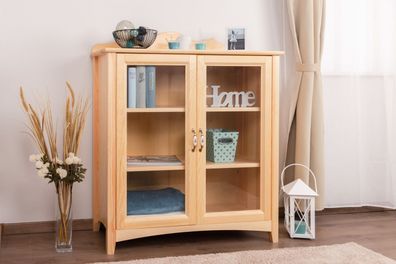 Vitrine Kiefer Vollholz massiv natur Turakos 42 - Abmessungen: 119 x 100 x 42 cm