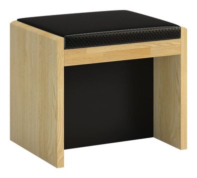 Hocker "Lipik" 50, Farbe: Eiche / Schwarz, teilmassiv - Abmessungen: 47 x 55 x 4