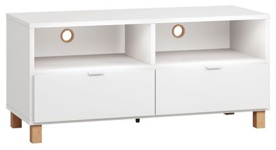 TV-Unterschrank Invernada 10, Farbe: Weiß - Abmessungen: 56 x 120 x 47 cm (H x B