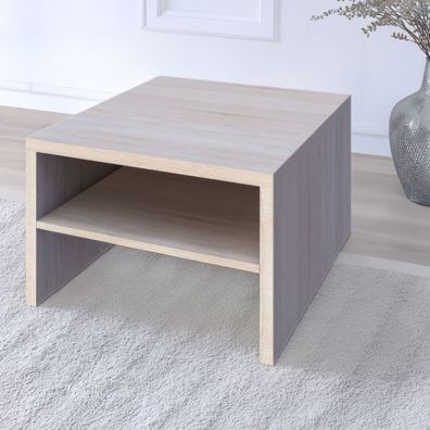 Couchtisch Kerowagi 16, Farbe: Sonoma Eiche - Abmessungen: 78 x 78 x 49 cm (B x