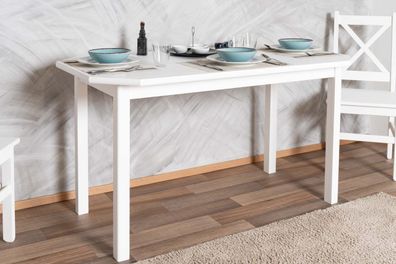 Schlichter Esstisch Kiefer Massivholz Junco 230A , weißer Tisch, Küchentisch, 75