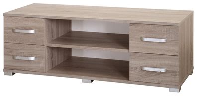 TV-Unterschrank Kikori 01, Farbe: Sonoma Eiche - Abmessungen: 43 x 120 x 43 cm (