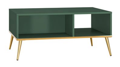 Couchtisch Inari 07, Farbe: Waldgrün - Abmessungen: 90 x 60 x 42 cm (B x T x H),