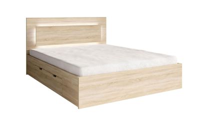 Doppelbett / Gästebett mit Bettschublade Almopia 05, Farbe: Eiche Sonoma, inklus
