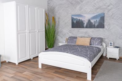 Weißes Schlafzimmer Komplett - Set C Junco im Landhausstil , 4-teilig, Weiß, Mas