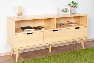 TV-Unterschrank Kiefer massiv natur Aurornis 58 - Abmessungen: 64 x 142 x 40 cm