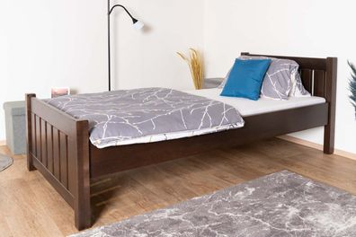 Modernes Jugendbett Buche Massivholz 107, Walnussfarben, Liegefläche 100 x 200 c
