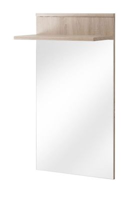 Garderobenspiegel mit Ablage, Farbe: Eiche Sonoma - Abmessungen: 107 x 60 x 28 c