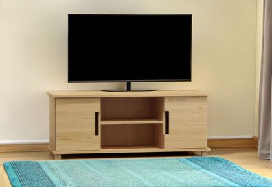 TV-Unterschrank Kiefer massiv Vollholz natur 006 - Abmessung 55 x 140 x 47 cm (H