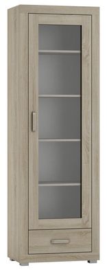 Vitrine Lorengau 29, Farbe: Sonoma Eiche - Abmessungen: 202 x 65 x 40 cm (H x B