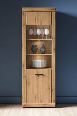 Vitrine Athens 02 | 1 Tür | Griffe: Kunststoff | Maße: 65 x 40 x 195 cm | Farbe: