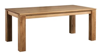 Robuster Esstisch Eiche teilmassiv Balsa 11, eckig, Natur, geölt / gewachst, 180