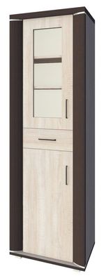 Vitrine Aitape 33, Farbe: Sonoma Eiche dunkel / Sonoma Eiche hell - Abmessungen: