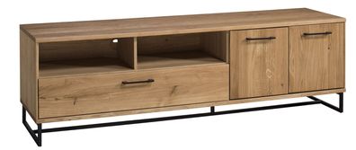 TV-Unterschrank Manaus 03, Farbe: Natur, Eiche teilmassiv ? 54 x 181 x 48 (H x B