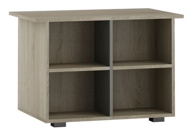 Couchtisch Ciomas 01, Farbe: Sonoma Eiche / Grau - Abmessungen: 78 x 78 x 47 cm