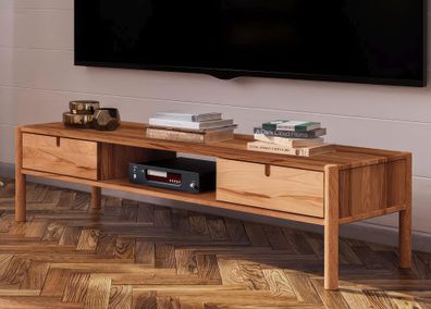 TV-Unterschrank Wellsford 08 Kernbuche massiv geölt - Abmessungen: 39 x 160 x 46