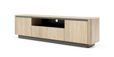 TV-Board / TV-Schrank Sakiet 05 | Farbe: Eiche Cremona / Schwarz | eine Kabeldur