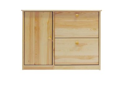 Schuhschrank 013 Kiefer massiv Vollholz natur - Abmessung 80 x 90 x 29 cm (H x B