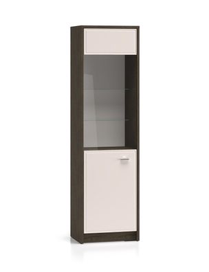 Vitrine Mackenzie 02 | Farbe: Eiche Dunin / Kaschmir Hochglanz | Maße: 55 x 40 x