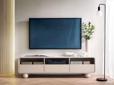 TV-Unterschrank Denali 01 | Farbe: Kaschmir | 160 x 39 x 44 cm | 3 Kabeldurchfüh