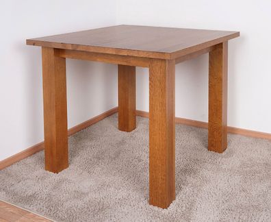 Tisch | Kiefer massiv Vollholz | Eichenfarbe| 80 x 80 cm | Junco 239A