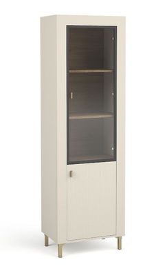 Vitrine mit variablem Türanschlag Barbe 09, ABS, mit fünf Fächer, Farbe: Kaschmi