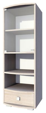 Vitrine Rabaul 12, Farbe: Sonoma Eiche - Abmessungen: 138 x 49 x 40 cm (H x B x