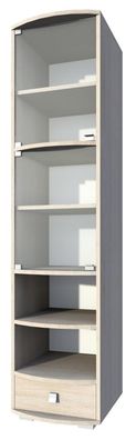 Vitrine Rabaul 33, Farbe: Sonoma Eiche - Abmessungen: 200 x 49 x 40 cm (H x B x