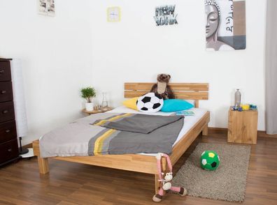 Futonbett / Massivholzbett Wooden Nature 03 Eiche geölt - Liegefläche 140 x 200