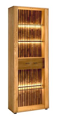 Vitrine Nobres 03 mit 2 Glastüren, 3 Glaseinlegeböden, 1 Schublade, Soft-Close,