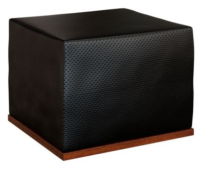 Hocker "Medulin" 10, Farbe: Walnuss / Schwarz - Abmessungen: 38 x 50 x 50 cm (H