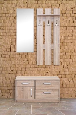 Garderobe Paseh 25, Farbe: Sonoma Eiche - Abmessungen: 200 x 90 x 36 cm (H x B x
