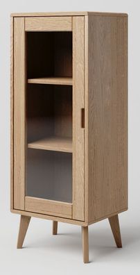 Vitrine Eiche massiv natur Aurornis 13 - Abmessungen: 125 x 50 x 40 cm (H x B x