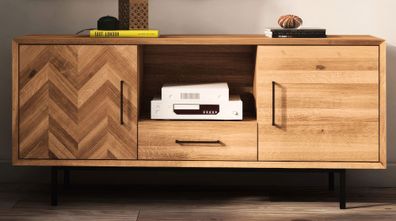 TV-Unterschrank Kumeu 24 Kernbuche massiv geölt - Abmessungen: 65 x 144 x 45 cm