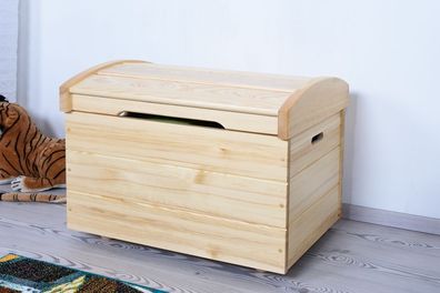 Truhe Kiefer massiv Vollholz natur 005 - Abmessungen: 55 x 77,5 x 49 cm (H x B x