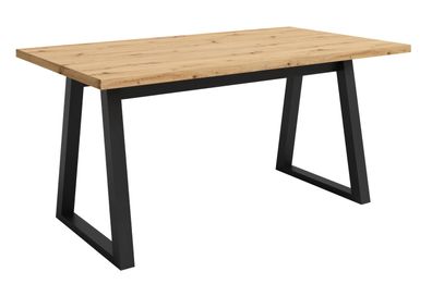 Eleganter Esstisch Merosina 12 mit viel Ablagefläche, Eiche Artisan / Mattschwar
