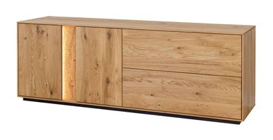 TV-Unterschrank Sienne 07 in 60 x 165 x 43,5 cm, mit push to open, aus Wildeiche