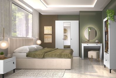 Neurales Schlafzimmer Komplett - Set I Barbe, mit ABS-Kantenschutz, 6-teilig, Fa