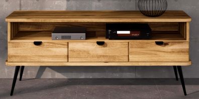 TV-Unterschrank Rolleston 24 Wildeiche massiv geölt - Abmessungen: 57 x 144 x 46