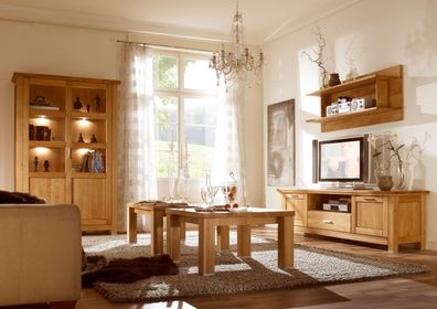 Stilvolles Wohnzimmer Komplett - Set A Floresta, 5-teilig, mit gebürsteter Oberf