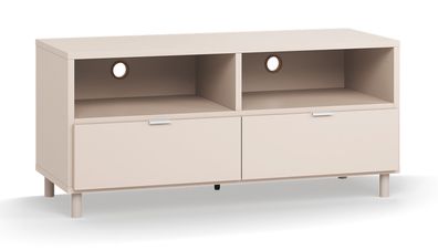 TV-Schrank / TV-Möbel | Farbe: Beige | zwei Schubladen | Maße: 120 x 47 x 55,5 c