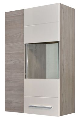 Hängevitrine Colmenar 02, Farbe: Eiche / Sand Glanz - Abmessungen: 99 x 65 x 27