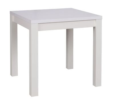 Heller quadratischer Esstisch Varbas 01, Weiß, 80 x 80 cm, schlichtes Design, gu