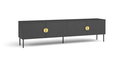 TV-Board / TV-Unterschrank Amfipoli 05, Soft-Close-Funktion, Farbe: Schwarz mit