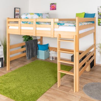 Hochbett 160 x 190 cm für Erwachsene "Easy Premium Line" K23/n, Buche Massivholz